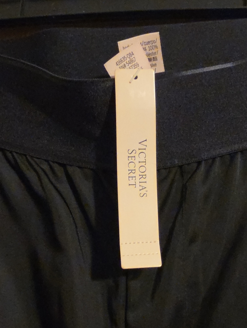 Victoria's Secret Black Wide Leg Pull-On Trousers
